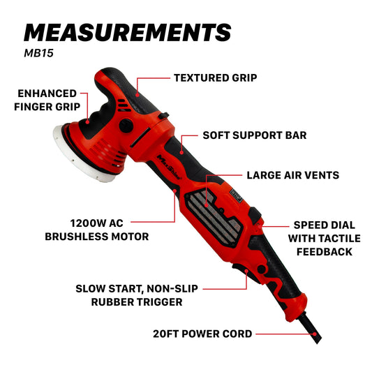 MB15 Pro 15mm Dual Action Brushless Polisher