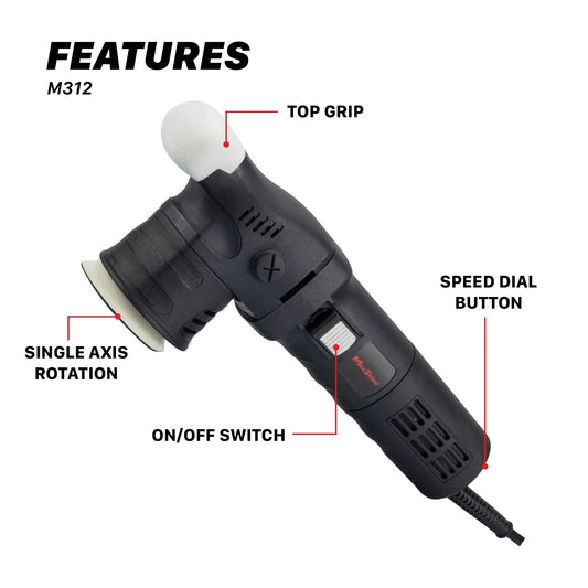 Orbital Polisher | M312 - 3in Plate, 12mm Throw, 550W