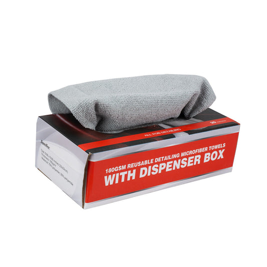 Detailing Microfiber Cloths | 180GSM Edgeless Reusable Microfiber Towels with Box