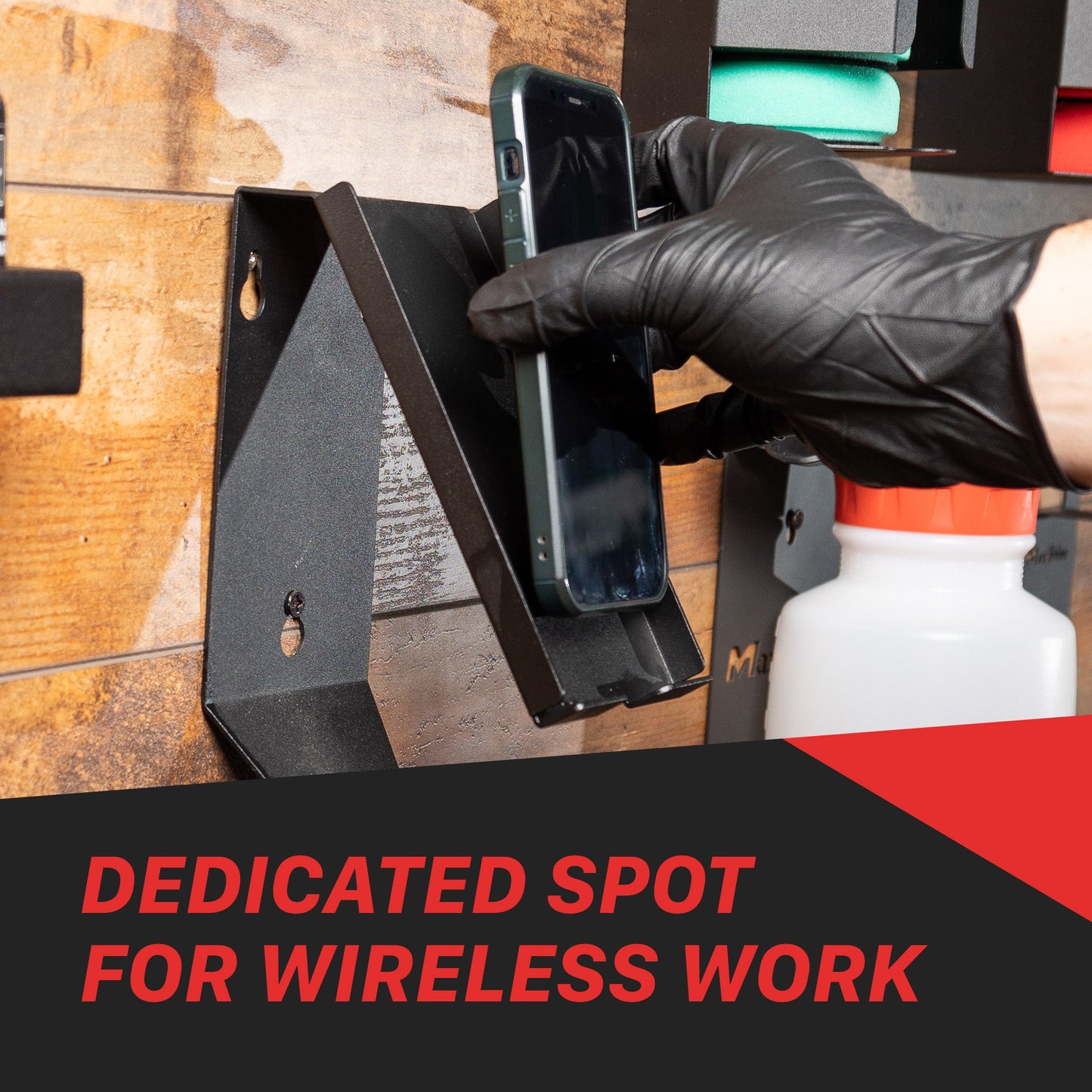 Wall Mount Phone Holder and Headphone Rack