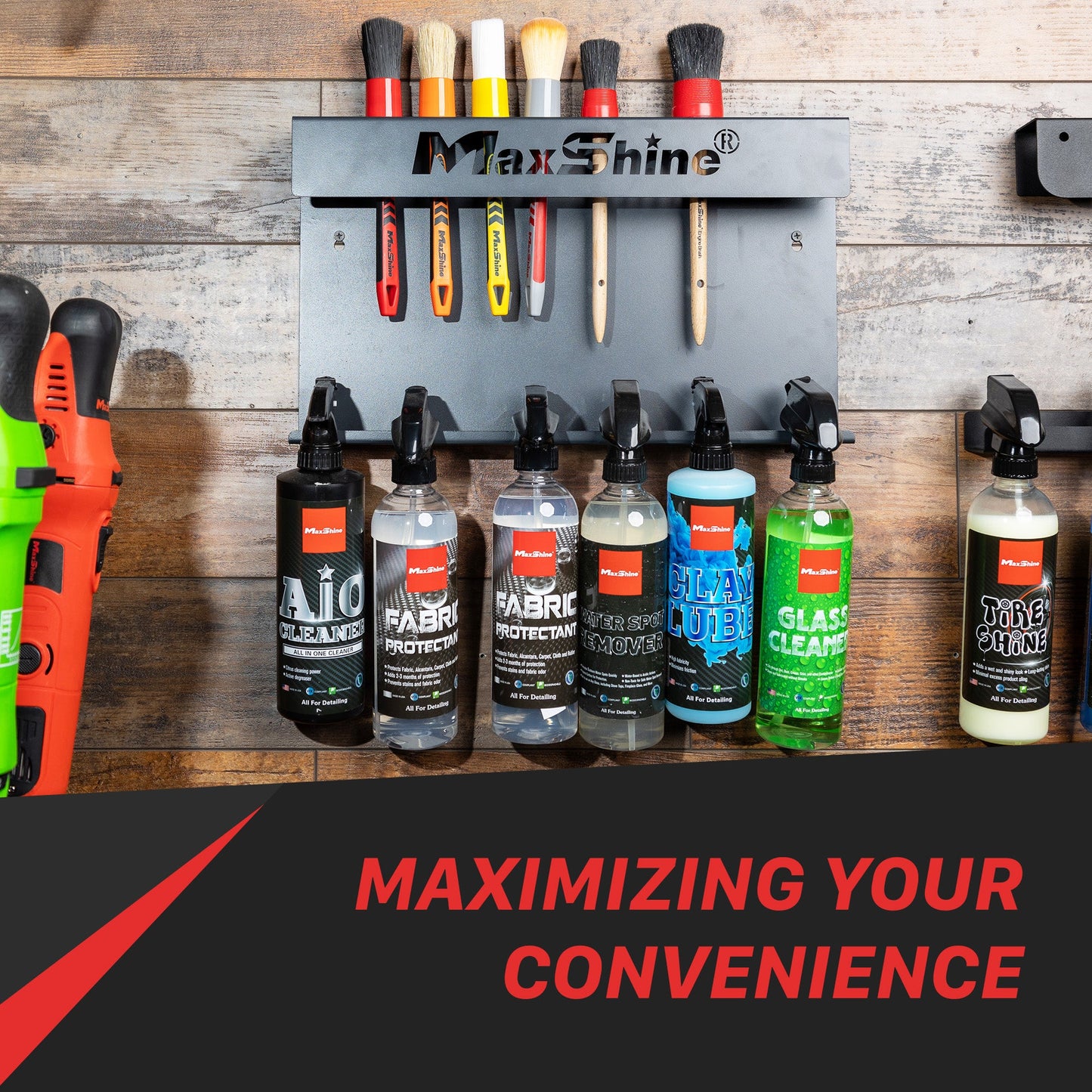 Wall Mount Tool Holder | Brush and Trigger Bottle Holder