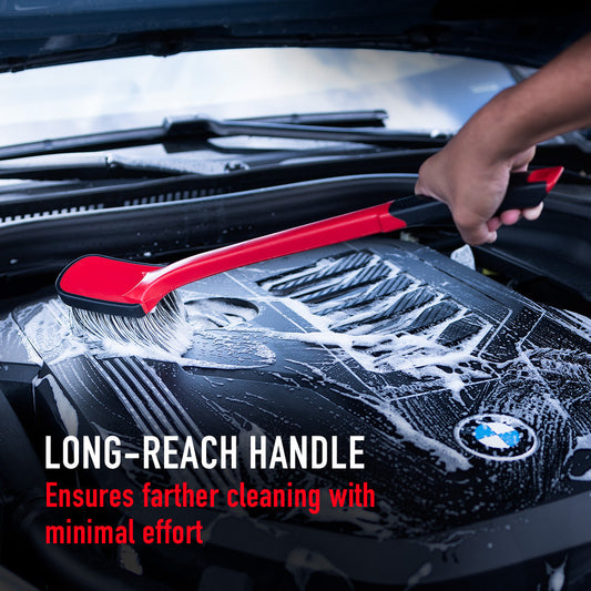 Soft Grip Medium Duty Wheel Cleaning Brush with Long Handle