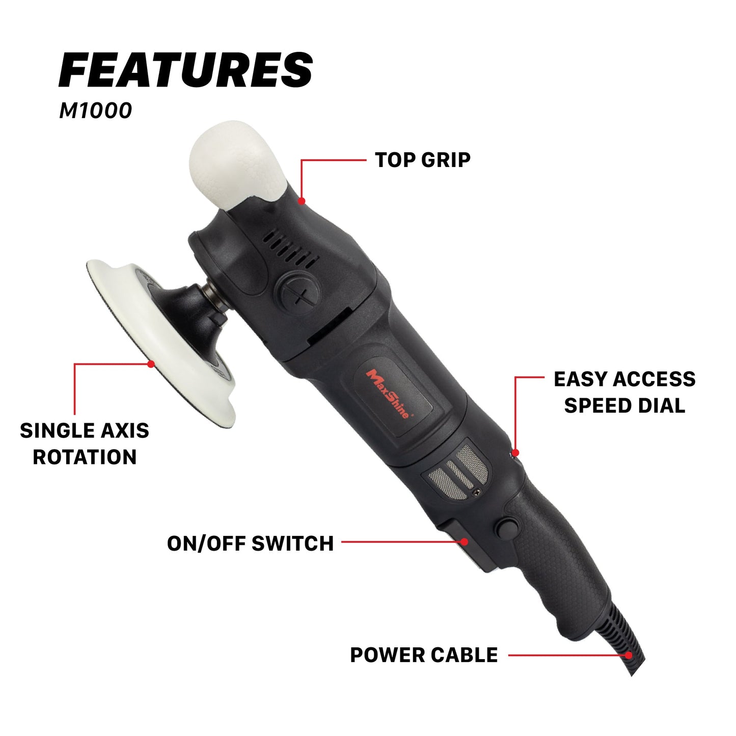 Rotary Polisher Buffer | M1000 - 5in Plate, 1000W