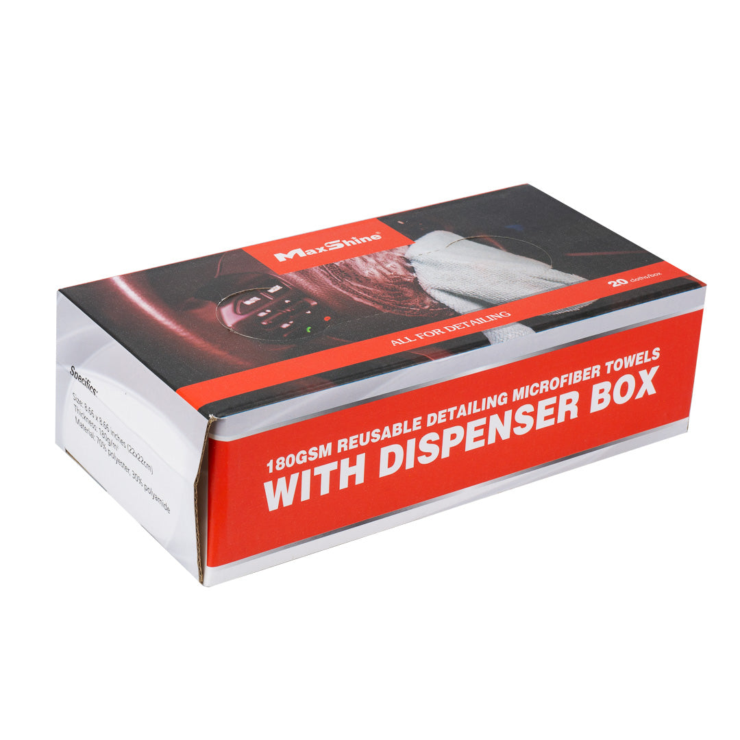 Detailing Microfiber Cloths | 180GSM Edgeless Reusable Microfiber Towels with Box