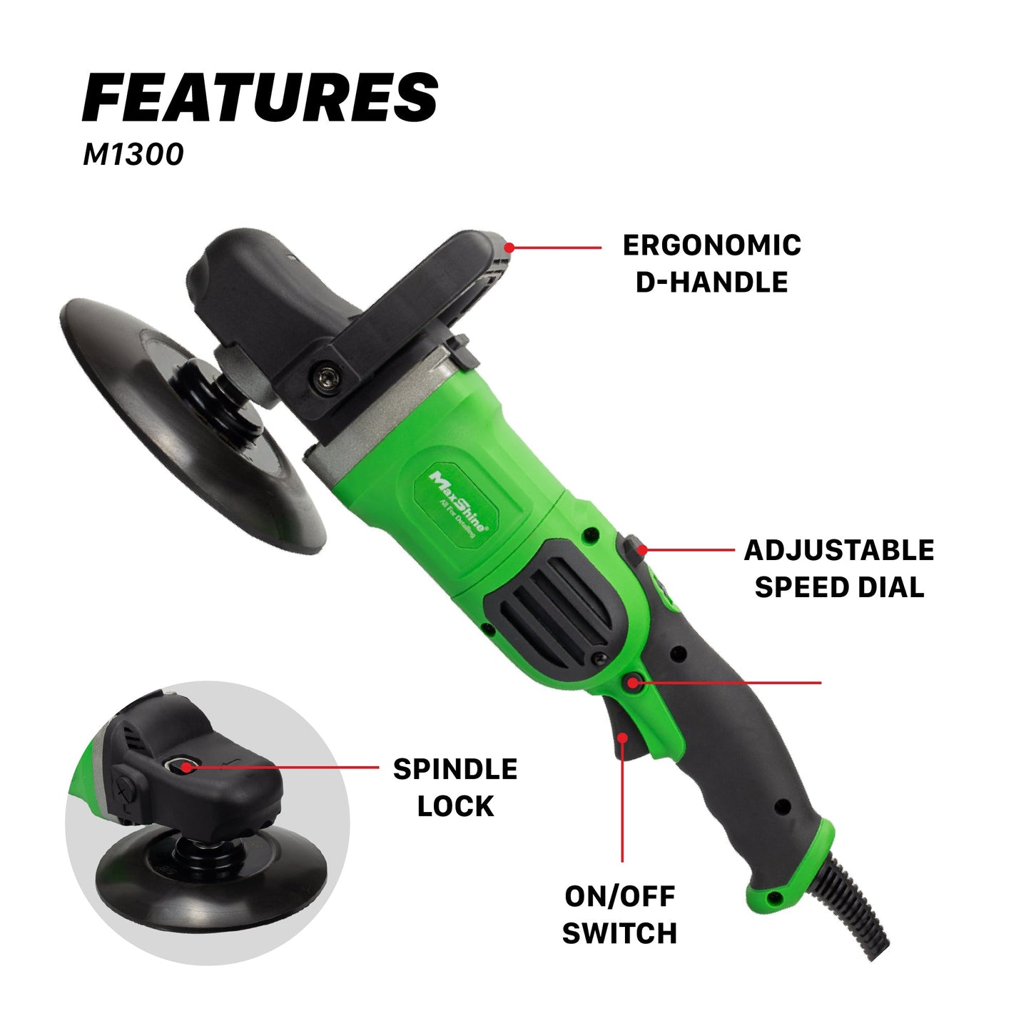 Rotary Polisher | M1300 Pro - 7in Plate, 1300W