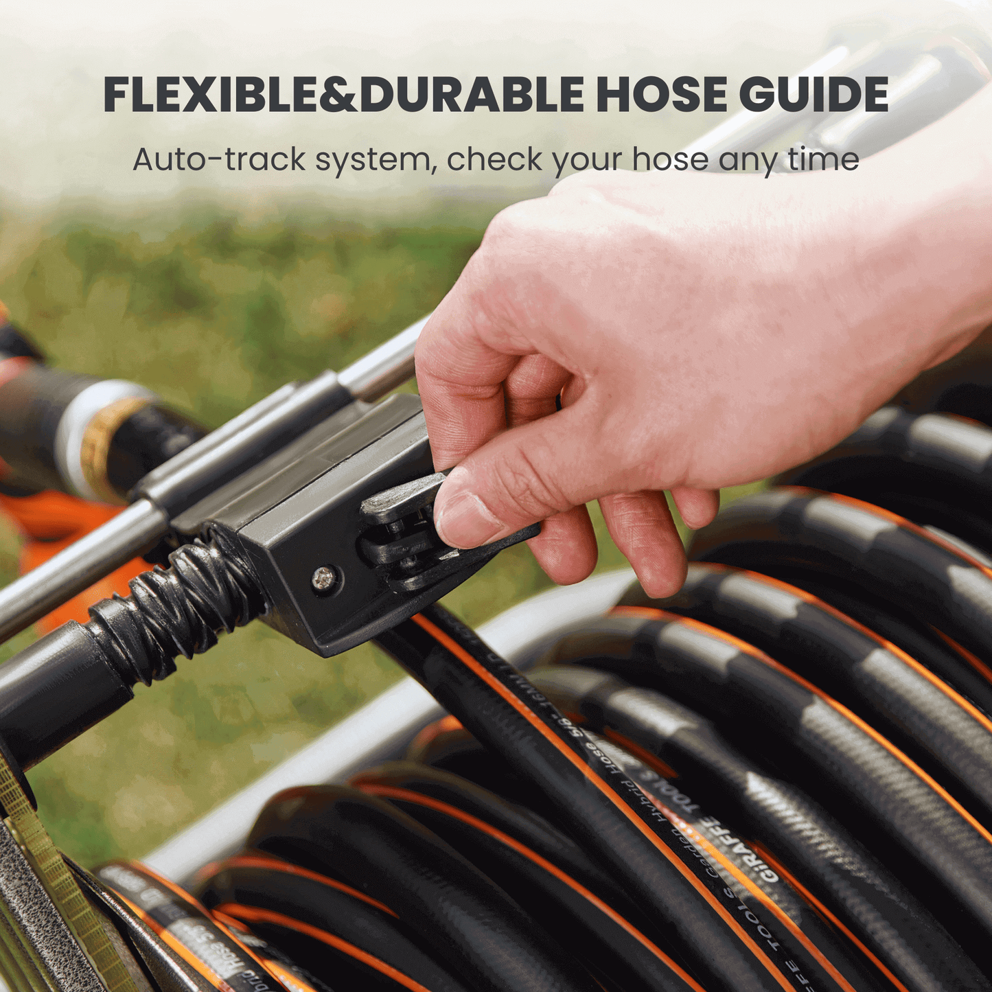 Garden Hose Reel Cart-2 Wheels-Stainless Steel-Heavy Duty