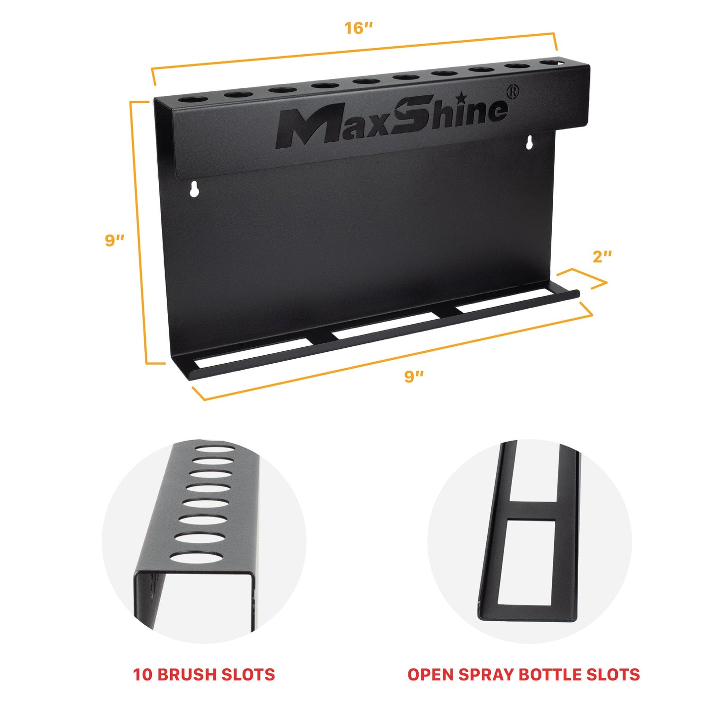 Wall Mount Tool Holder | Brush and Trigger Bottle Holder