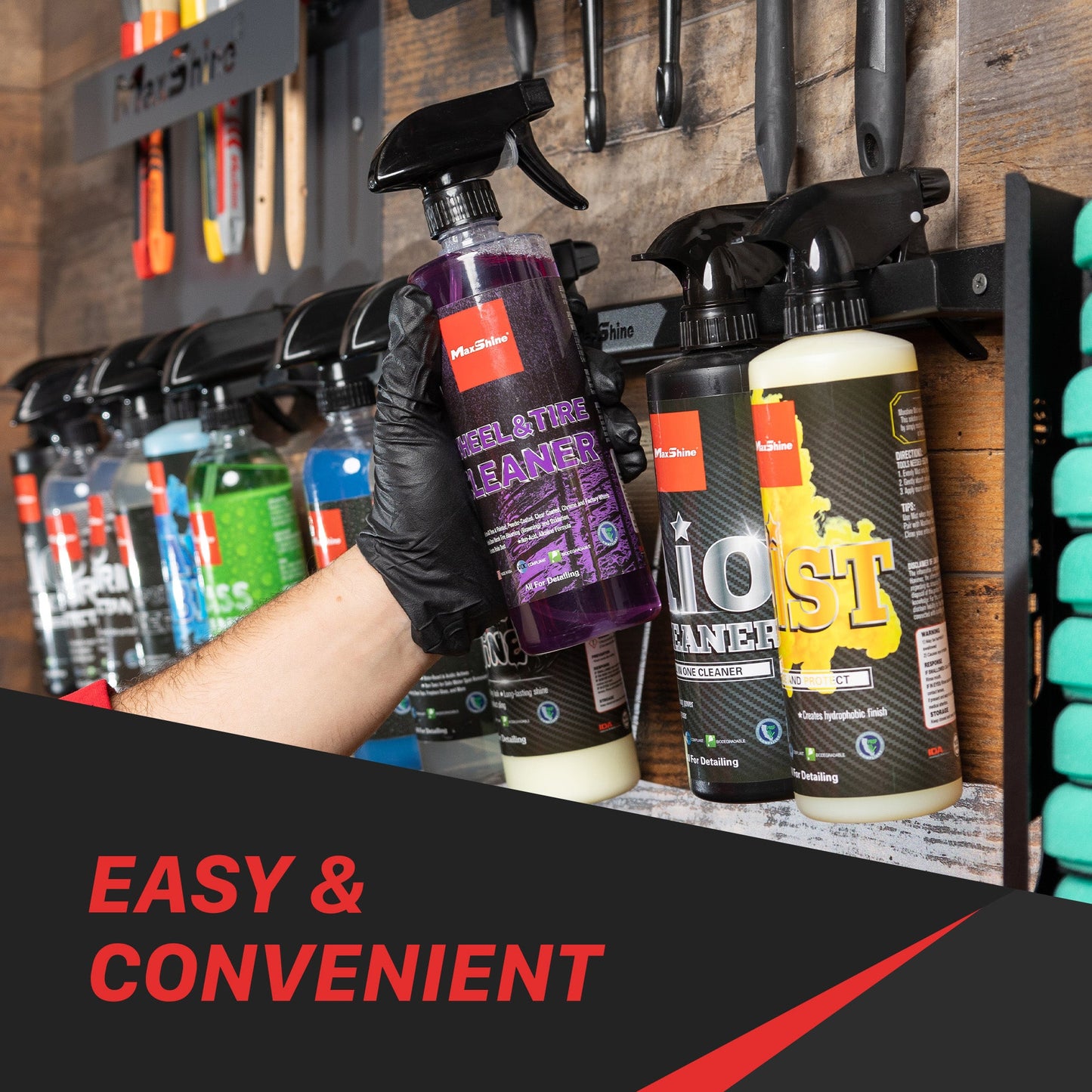 Trigger Bottle Holder | Spray Bottle Hanger - 8 Bottles