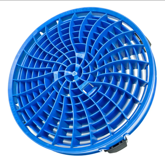 DETAIL GUARDZ Dirt Lock Car Wash Insert – Bucket Filter for 3–8 Gallon Round Pails – Traps Debris, Prevents Swirl Marks – Self-Locking Rubber Grips, Venturi Flow, Cleaning Tool- BLUE