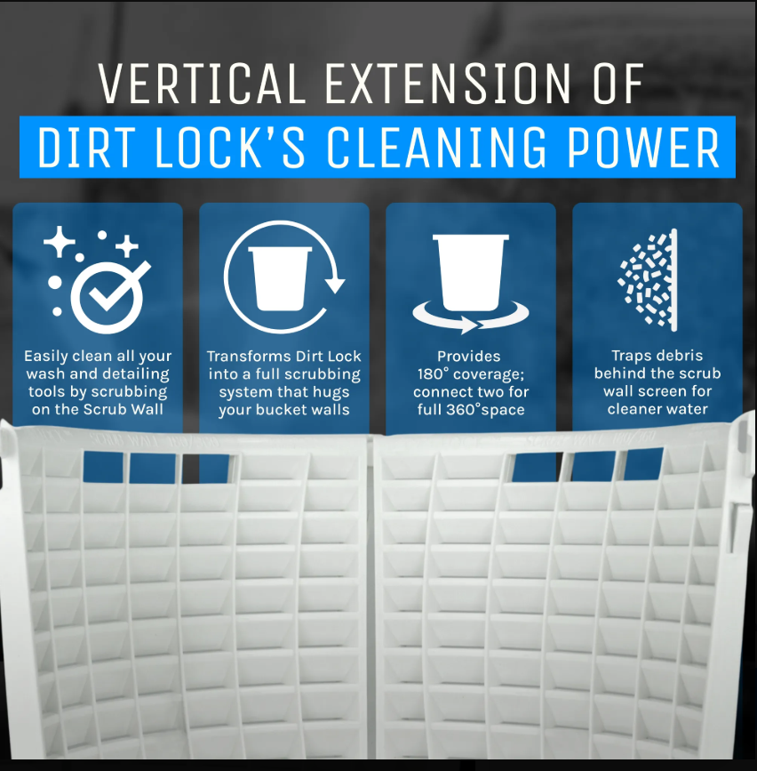 DETAIL GUARDZ Dirt Lock Scrub Wall 180 – Vertical Cleaning Tool for Brushes, Mitts- WHITE