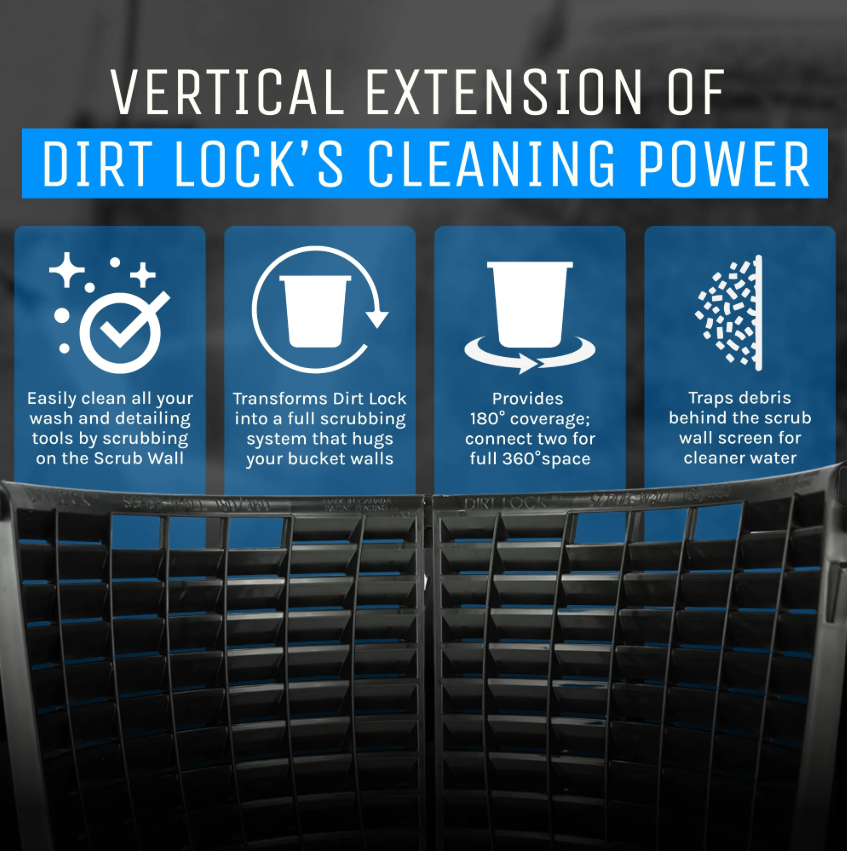 DETAIL GUARDZ Dirt Lock Scrub Wall 180 – Vertical Cleaning Tool for Brushes, Mitts- BLACK