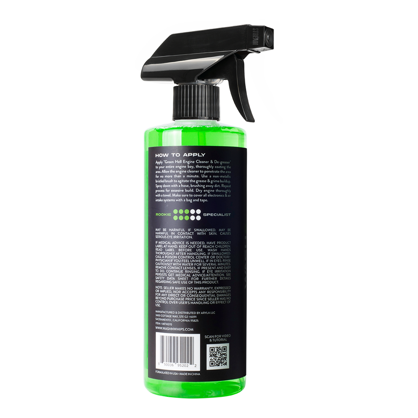 WASH&WHIPS Green Hell Engine Cleaner & Degreaser